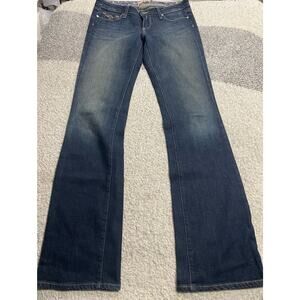 Paige Jeans Benedict Canyon Womens 28 Y2K Low Rise Flare Bootcut Blue USA Made